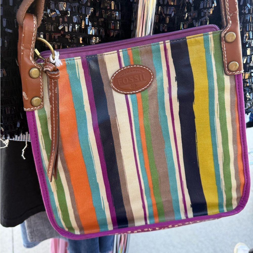 Fossil Colorful Striped Crossbody Bag